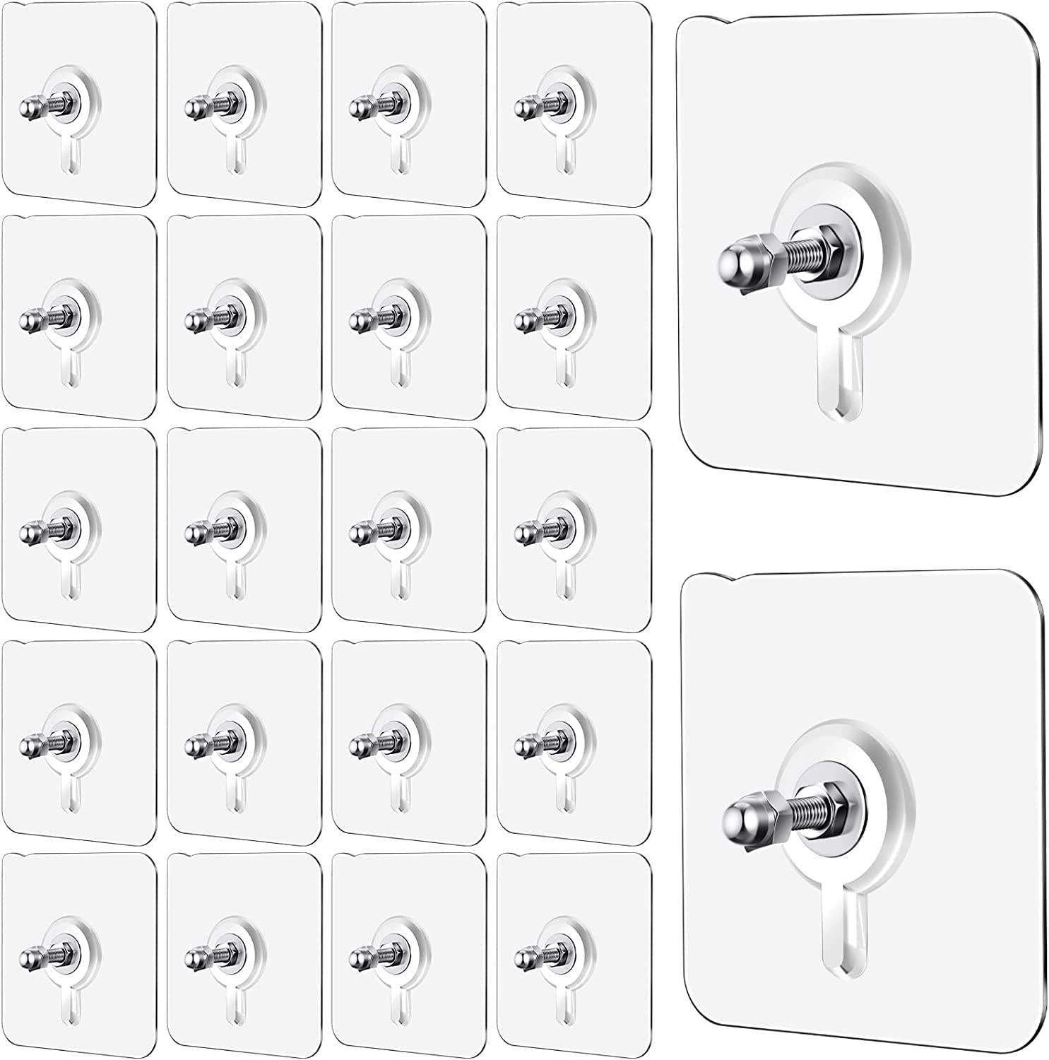 Heavy Duty Adhesive Wall Screw Hooks (Pack of 12)