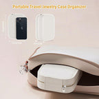 Luxury Portable Leather Jewellery Box with Integrated LED Mirror