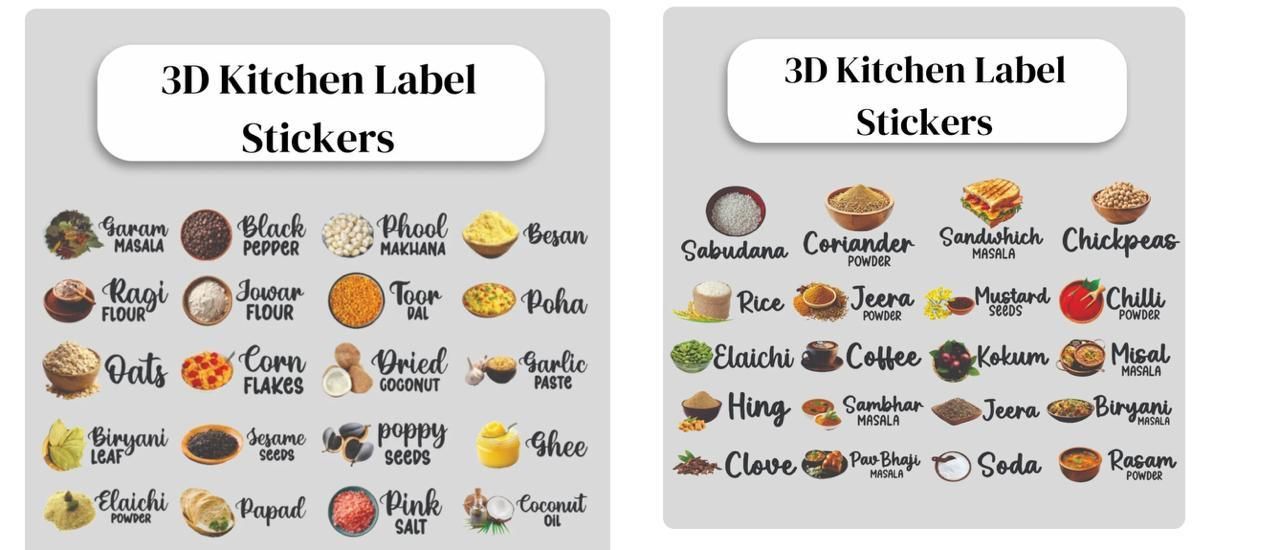 Premium Waterproof Kitchen Spice Jar Labels