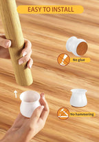 Universal Silicone Chair Leg Protectors with Felt