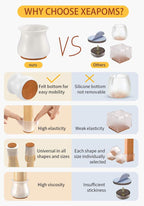 Universal Silicone Chair Leg Protectors with Felt