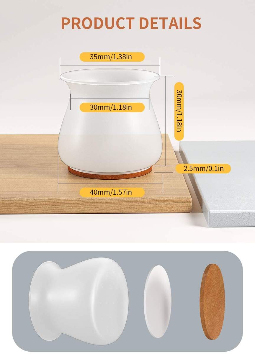 Universal Silicone Chair Leg Protectors with Felt