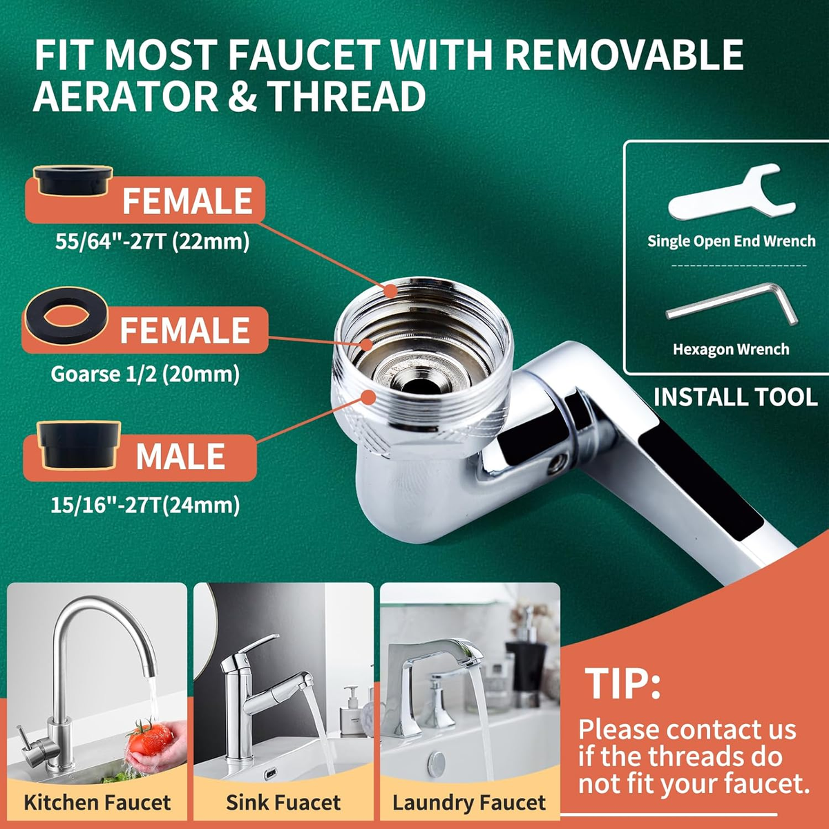 360° Rotating 2-Mode Splash Filter Faucet