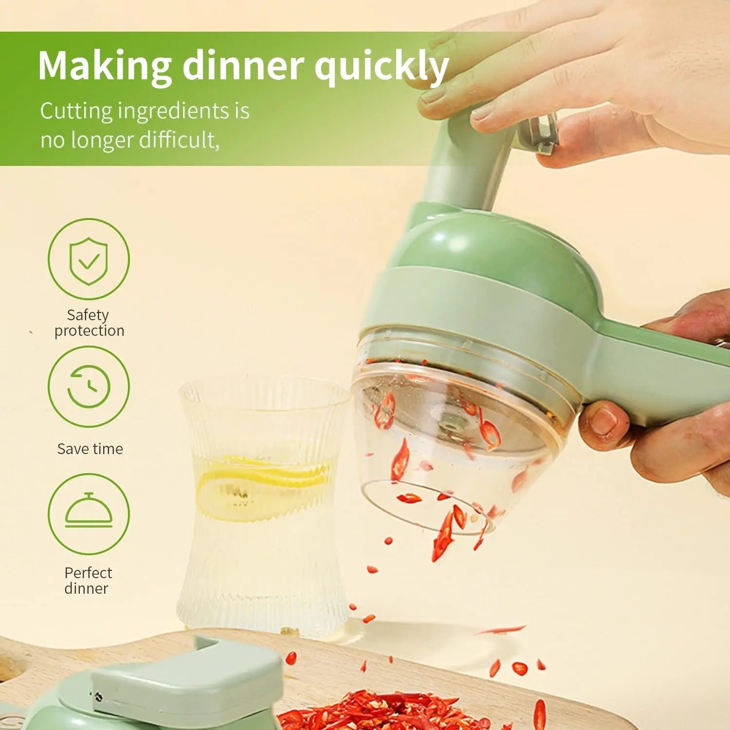 4-in-1 Portable Electric Vegetable Cutter